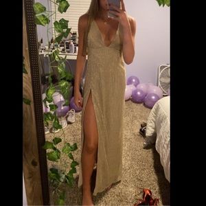 gold prom dress